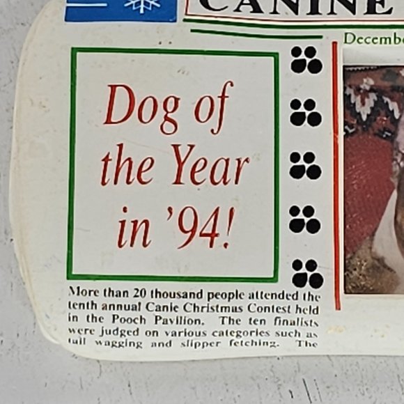 Vintage Hallmark Cards Dog Of The Year 1994 Christmas Ornament Photo Holdere - Picture 7 of 7